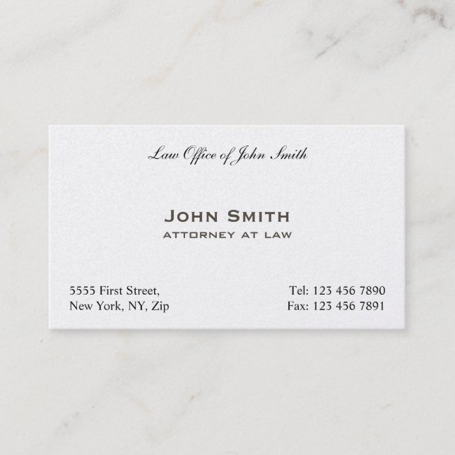 Carte De Visite Cabinet juridique simple professionnel élégant de (Devant)