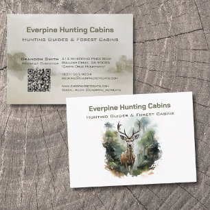 Carte De Visite Cabins de chasse aux bois de cerf rustiques Antler