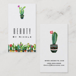 Carte De Visite Cactus Boho du sud-ouest rustique floral chic