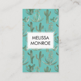 Carte De Visite Cactus et succulents, désert aquarelle illustrée