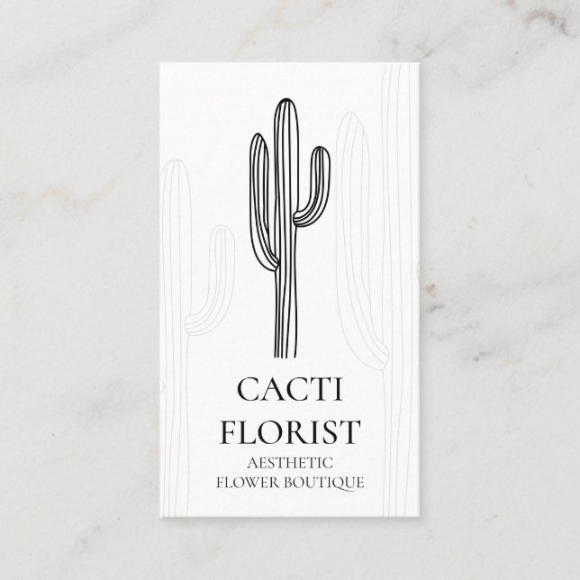 Carte De Visite Cactus Fleur du désert Cactus Abstraits Cactus ver (Devant)