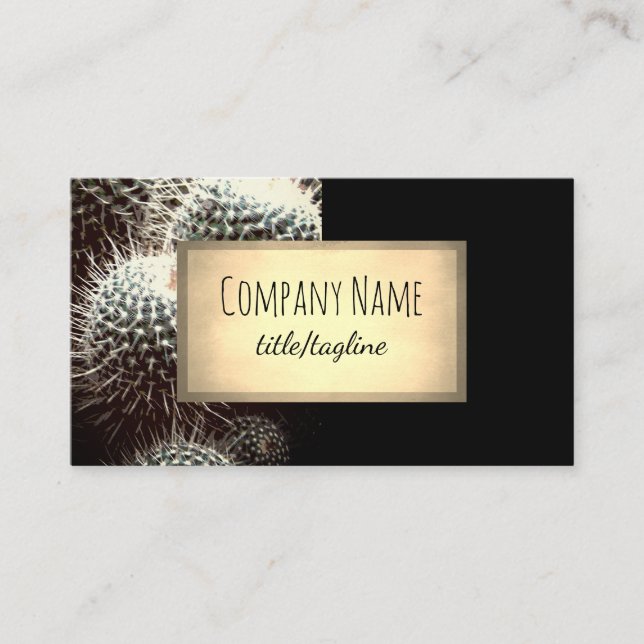 Carte De Visite cactus nature plante noir et sépia (Devant)