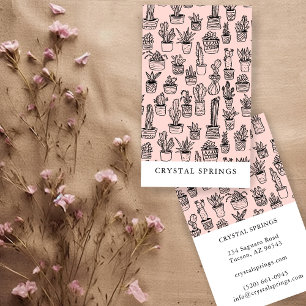 Carte De Visite Cactus Succulents Botanique Plante Doodle mignon