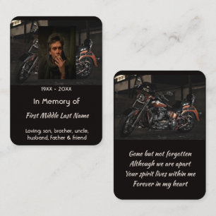 Carte De Visite Cadeau commémoratif moto personnalisé pour motard