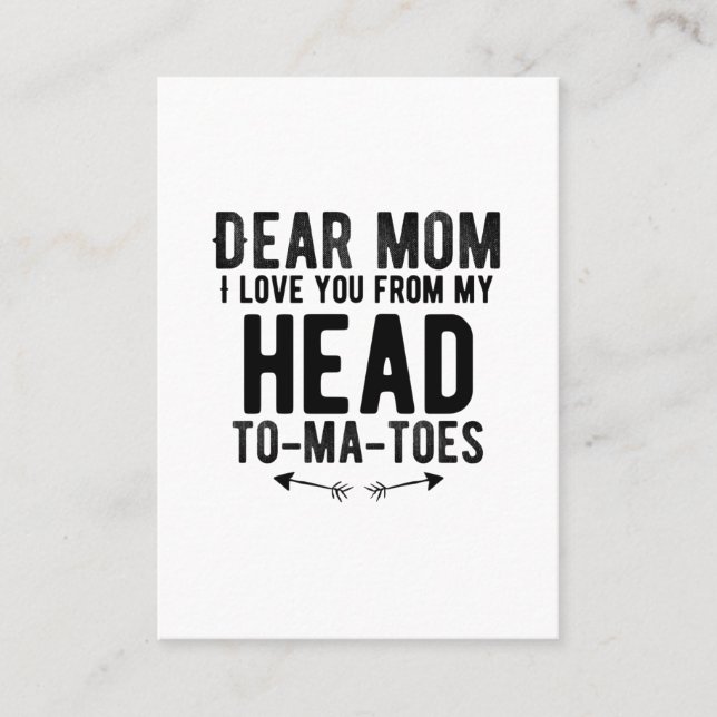 Carte De Visite cadeau de jour mère drôle pour mère maman (Devant)