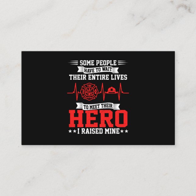 Carte De Visite Cadeau de pompier| Certains attendent le pompier (Devant)