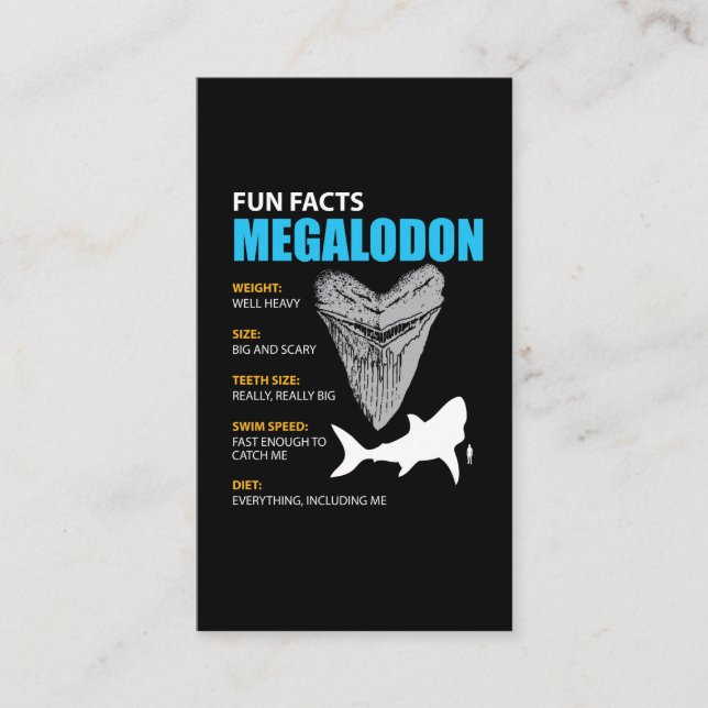 Carte De Visite Cadeau de T-shirt de Megalodon grand pour des (Devant)