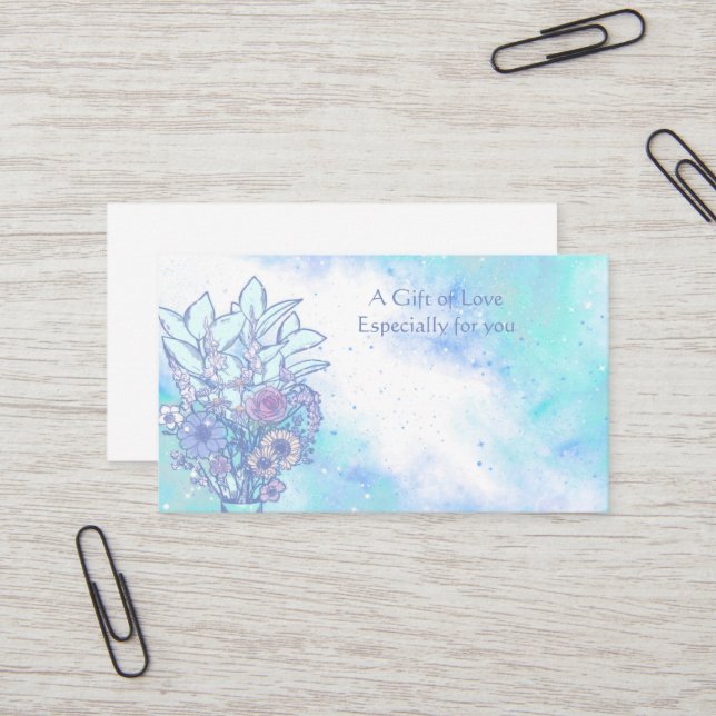 Carte de visite cadeau Flower Shop (Devant/Arrière en situation)