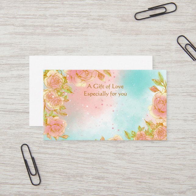 Carte De Visite Cadeau Flower Shop (Devant/Arrière en situation)