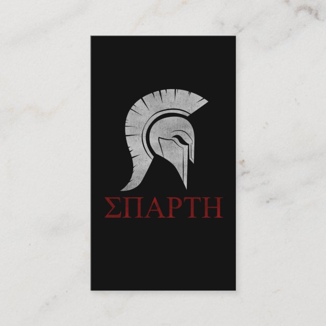 Carte De Visite Cadeau spartiate de cru du grec ancien de casque (Devant)