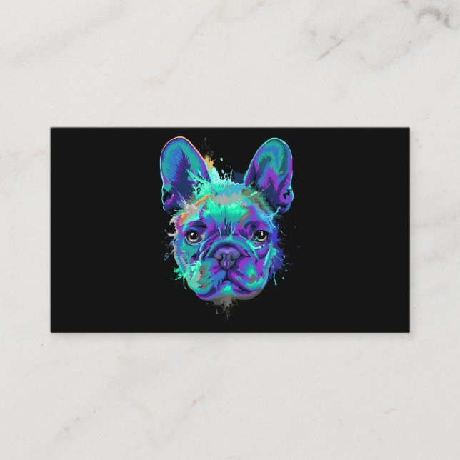 Carte De Visite Cadeaux de Bulldog français Splash pour Amoureux d (Devant)