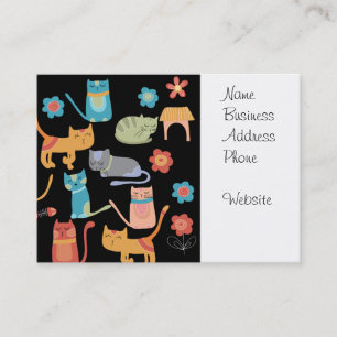 Carte De Visite Cadeaux de chats Kitty colorés pour Amoureux de le