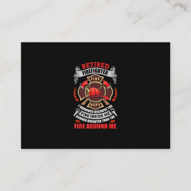 Carte De Visite Cadeaux De Retraite Des Pompiers Pour Hommes 2021  (Devant)
