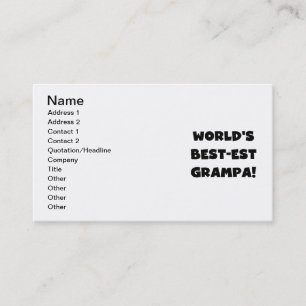 Carte De Visite Cadeaux de T-shirts du Meilleur-est Grampa du