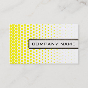 Carte De Visite Cadmium Polka Jaune Point Élégant Blanc Moderne