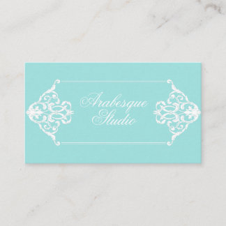 Carte De Visite Cadre baroque opulent bleu et blanc
