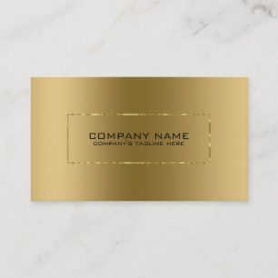 Carte De Visite Cadre brillant d'or métallique de Minimalistic