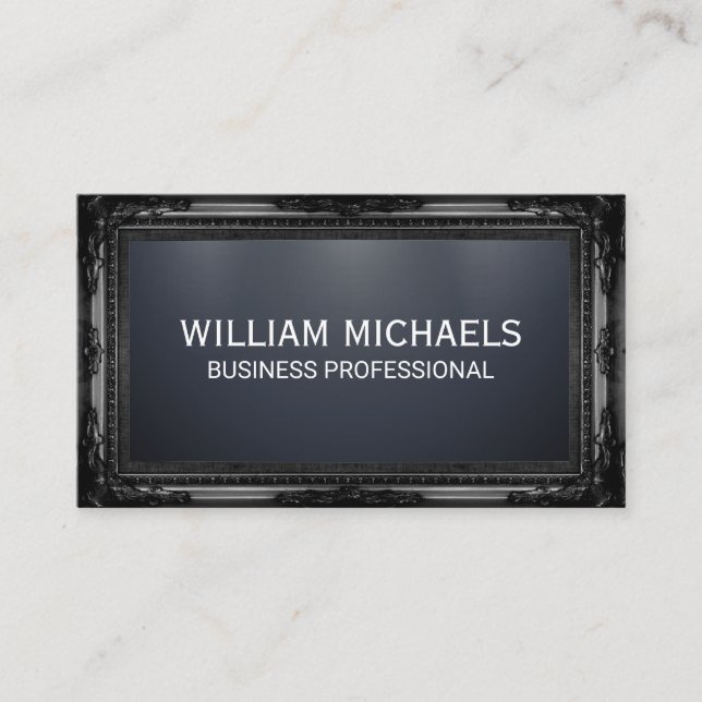 Carte De Visite Cadre classique noir | Professionnel élégant (Devant)