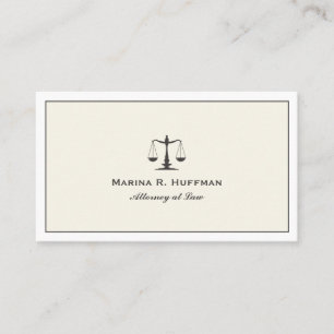 Carte De Visite Cadre de crème Avocat Barre de justice Professionn