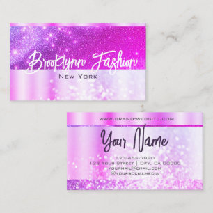 Carte De Visite Cadre De Luxe Design Vibrant Fille Rose Chic Ombre