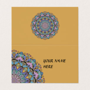Carte De Visite Cadre de Montre Mandala Peinture Main 3