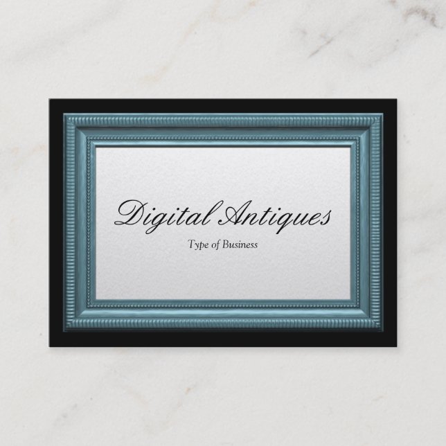 Carte De Visite Cadre de tableau bleu (Devant)