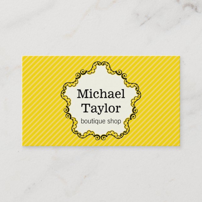 Carte De Visite Cadre décoratif / Grandes bandes jaunes (Devant)