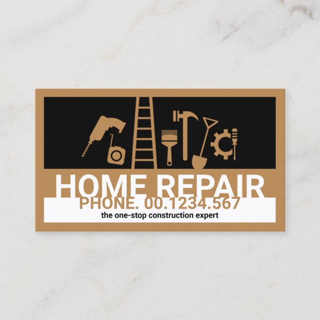 Carte De Visite Cadre des outils de construction créative (Devant)