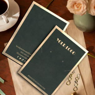 Carte De Visite Cadre d'or vert Boucles d'oreilles de collier mode