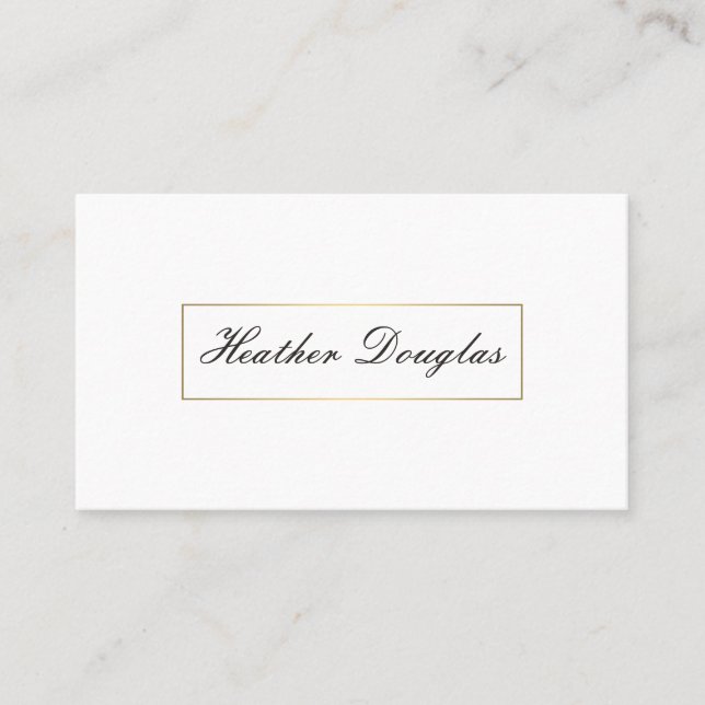 Carte De Visite Cadre doré / Typographie cursive (Devant)