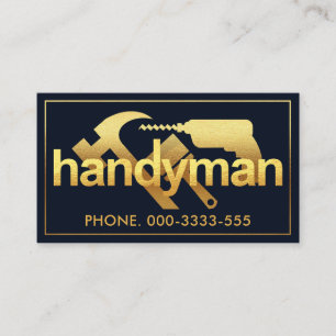 Carte De Visite Cadre d'outils de mannequin Gold Luxuriant