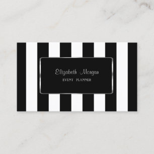 Carte De Visite Cadre élégant stylé,Moderne,Rayé,Noir