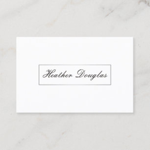 Carte De Visite Cadre en argent / Typographie cursive