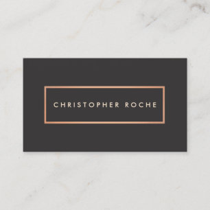 Carte De Visite Cadre en cuivre design élégant Noir chaud