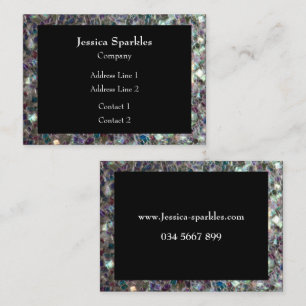Carte De Visite Cadre en mosaïque argent brillant noir
