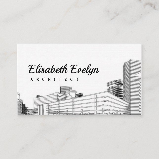 Carte De Visite Cadre filaire d'architecture moderne (Devant)