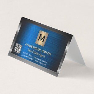 Carte De Visite Cadre métallique   Métallique bleue   Analyse du É