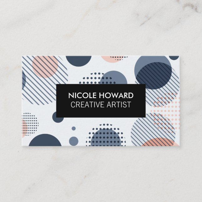 Carte De Visite Cadre noir Motif moderne Abstrait (Devant)