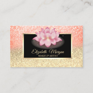 Carte De Visite Cadre ombré pailleté professionnel Lotus