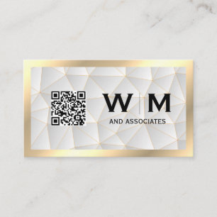 Carte De Visite Cadre Or Géométrique code barre qr