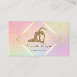 Carte De Visite Cadre Or Moderne, Confetti, Fille de Yoga