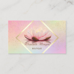 Carte De Visite Cadre Or Moderne, Confetti Lotus Élégant