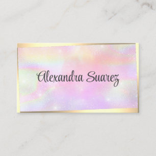 Carte De Visite Cadre Or moderne Girly Pink Pastel Beauté