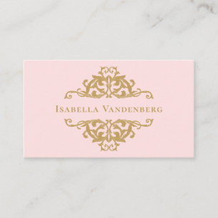 Carte De Visite Cadre Orné Décoratif Rose Or Luxe