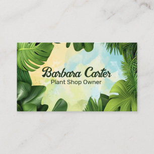 Carte De Visite Cadre Plante vert Monstera Aquarelle