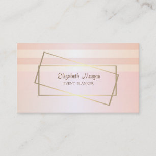Carte De Visite Cadre rayé élégant et moderne de style doré