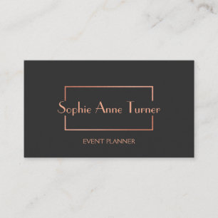 Carte De Visite Cadre Rose de luxe Or cassé gris foncé