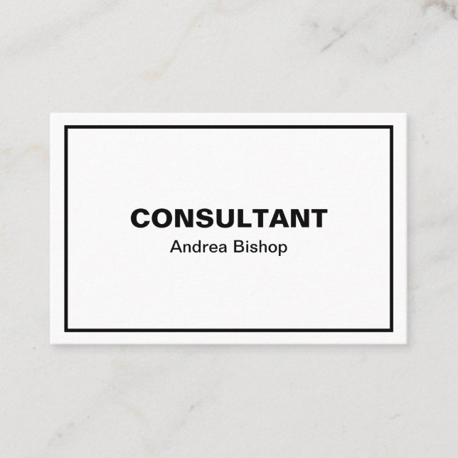 Carte De Visite Cadre simple propre classique (Devant)