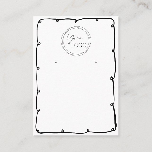 Carte De Visite Cadre Whimsical Ajouter Logo Entreprise Code QR (Devant)