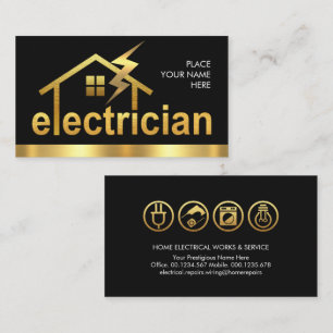 Carte De Visite Cadres d'intérieur Gold Electrician